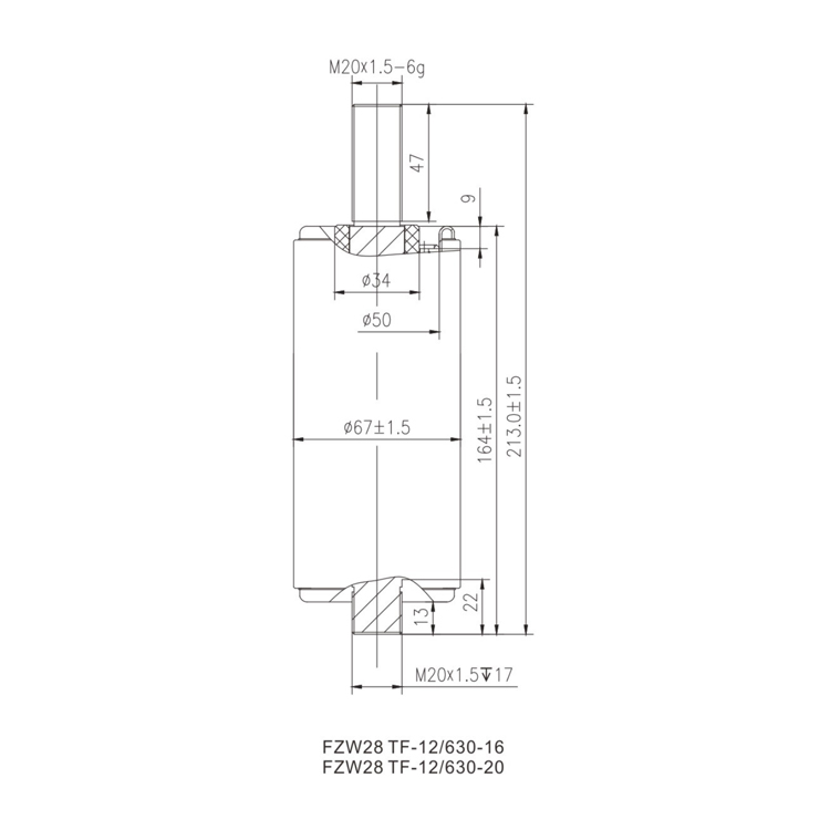 Vacuum Interrupter for Circuit Breaker 201A/205A/208A